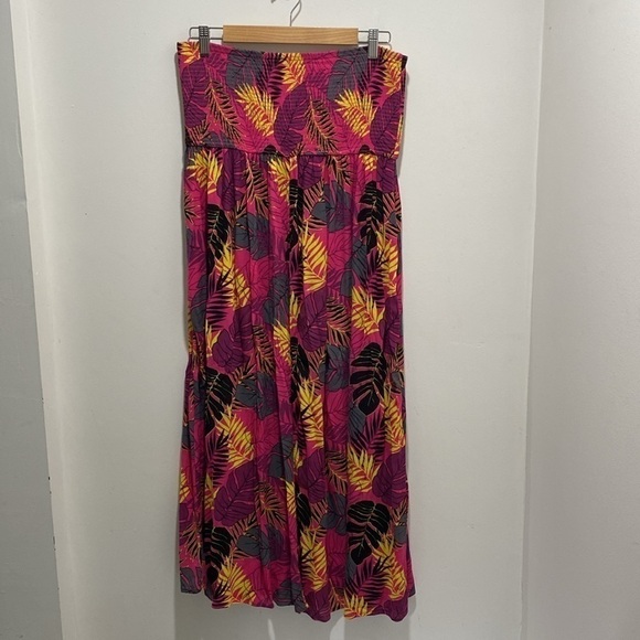 Midi Gauze Smocked Floral Convertible Dress Size 0 Large - Picture 7 of 7